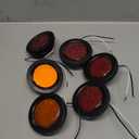 Nilight 2.5 Inch Round Marker Light 8PCS Red Amber 13LED Clearance Lights Flush Mount With Plug Grommet Pigtail Hardwired DOT Compliant For 12V Truck Trailer Tractor Buses Vans Boat