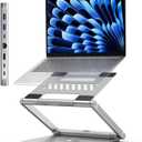 4URPC Laptop Docking Station Stand 4K@60Hz for MacBook Pro/Air M3/M4, Dell/HP/Surface/Lenovo/Chromebook, Laptop USB Hub Stand with HDMI, 3 USB, Ethernet, PD 3.0, Adjustable Dock with 360 Rotate Base