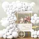 APLANET 150pcs White Balloons Different Sizes 18 12 10 5 Inch, Latex Balloons for White Themed Birthday Wedding Baby Shower Party, Grad Anniversary Supplies, Arch Kit Decoration
