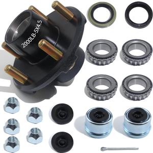 Trailer Hubs Kit 5 Lug 4.5 for 2000Lb 5x4.5 Trailer Axle Kit Fits 1" and 1-1/16" Straight Spindle 1 Set