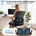 Office Chair Ergonomic Desk Chair with Adjustable Lumbar Support, High Back Breathable Mesh Chair with 120 Tilt Function & Flip-Up Armrests, Swivel Comfy Task Computer Chair for Work, Study, Standard Version