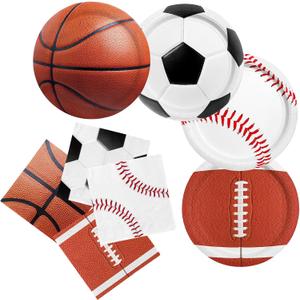Gatherfun Sports Themed Birthday Party Kit for 40 - Includes Sports Themed Plates and Napkins for Boys Sports Theme Party Decorations Supplies
