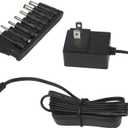 12V 0.5A 500mA Switching Power Supply Adapter with UL 1310 Listed, Input AC 100~240V, Output DC 12 Volt 0.5 Amp 5.5 x 2.1mm for CCTV Surveillance System LED Strip Light with 8 Interchangeable Jacks