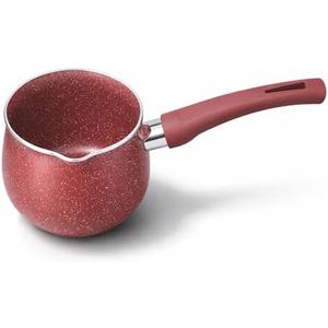 Mini Butter Warmer Pan, Non-Stick Aluminum Alloy Small Saucepan with Heat Resistant Handle for Melting Butter Milk Chocolate and Coffee (Red)