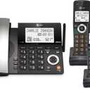 AT&T DECT 6.0 Corded/Cordless Home Phone with 3-Handset and Answering Machine, Smart Call Blocker, Caller ID, Large Backlit Display, Big Button, Speakerphone, Intercom: CL84318 (Charcoal Black)