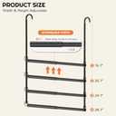Hanging Closet Rod Adjustable Width Height Closet Rods For Hanging Clothes Black Closet Extender Hanging Rod Clothes Space-Saving Hanging Bar Organizer