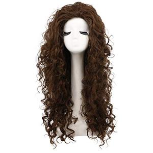 karlery Women's Fluffy Curly Dark Brown wig Halloween Cosplay Wig Anime Costume Party Wig