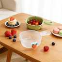 ABOOFAN 3Pcs Fruit Washing Bowl with Strainer, Dual-Layer Small Kitchen Colander with Handle, Vegetable Washing Draining Basket for Mini Berry Tomato Grape Washer