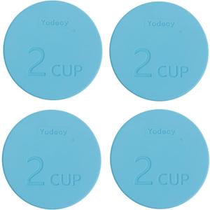 Silicone Bowl Lids fit Pyrex Glass Bowls 7200-PC 2 Cup, Yodecy Silicone Bowl Lids fit Anchor Hocking Glass Bowls 7200-PC 2 Cup,Replacement Lids 4.76in(4 Pack Blue,Container not Included)