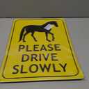 Horses Please Drive Slowly Sign Metal Tin Sign 12x16 Inches