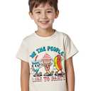 Canis Toddler Boys Girls 4th of July T-Shirt We The People Like to Party Independence Memorial Day Short Sleeve Shirt (1-2T,Beige Party) (Beige)