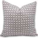 Pillow Covers Handmade Block Floral Print Duck Canvas 14x14 Inch Throw Pillowcase Cushion Cover Farmhouse, Living Room, Fall Decoration for Sofa, Couch and Bed (Diamond-Gray)