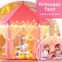 Monobeach Princess Tent Girls Large Playhouse Kids Castle Play Tent with Star Lights Toy for Children Indoor and Outdoor Games, 55'' x 53'' (DxH)