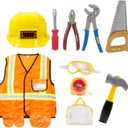 Construction Worker Costume Kids Dress Up Role Play Pretend Worker Costume Kits for Halloween