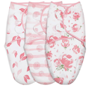 GLLQUEN BABY Girl Swaddles 0-3 Months - 3 Pack Baby Swaddles Sack for Newborn, Infant Sleep Sack, Easy Swaddling Wrap, A Pink Floral, Nursery Swaddle Blankets Essentials