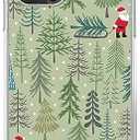 Green Christmas Trees Phone Case for iPhone 14 Pro Max, Cute Christmas Santa Claus in Forest Cover for Teens Men Women, Trendy TPU Bumper Phone Case Cover for iPhone 14 Pro Max