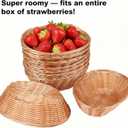 20 Pack Oval Poly Wicker Baskets 9.1 x 6 x 2.6 Inch Wicker Bread Baskets, Small Size Gift Baskets for Kitchen, Restaurant, Fruit Storage, and Food Display