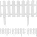 Toddmomy 4 Sets White Plastic Garden Fence with Stakes, Decorative Picket Fence Edging for Lawn Flowerbeds Plant Borders Yard Patio Landscaping, 19.7x7.9in