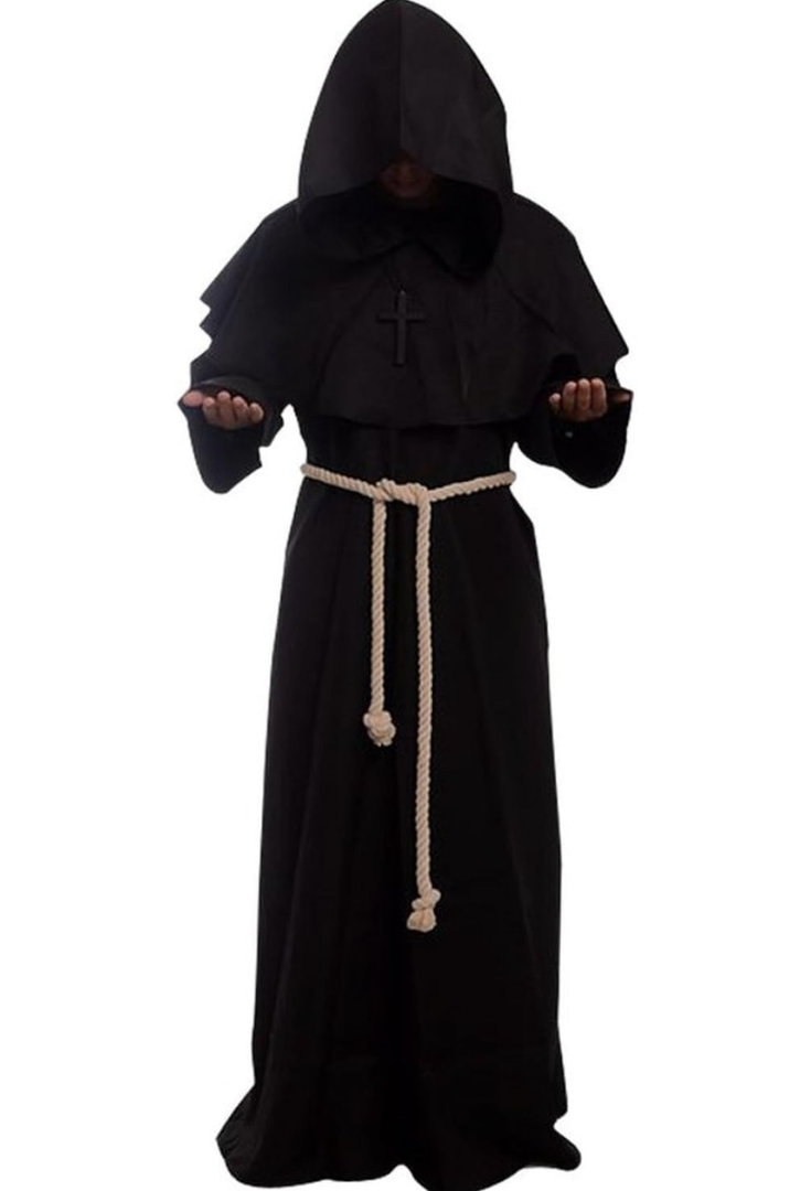 GOLDSTITCH Friar Medieval Hooded Monk Renaissance Priest Robe Costume Cosplay ,Size L