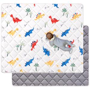 Odorless Premium Foam Baby Play Mat 50" x 50", Soft Microfiber Fabric Crawling Mat for Floor- Comfortable and Hypoallergenic, Non-Slip Cushioned Floor Playpen mat for Infants, Babies, Toddlers