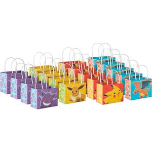 Hallmark Pokmon 4" Mini Gift Bags (18 Bags: Pikachu, Charizard, Gengar, Eevee) for Birthday Party Favors, Gift Cards, Classroom Treats