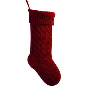 meioro 18 Inches Christmas Stockings, Large Size Cable Knitted Xmas Stocking for Kids, Fireplace Hanging Stockings for Family Holiday Party Decorations (Burgundy)
