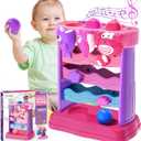 Toys for 1 2 Years Old, Interactive Feeding Toy with Music, Montessori Toys for Girl, Musical Cause and Effect Game for 12-18 Months, Christmas Birthday Gifts for Baby Toddlers Age 1-2 (Pink)