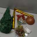 XmasExp 20in Mini Christmas Tree Artificial Small Christmas Tree with Lights,Star Treetop,Ornaments Balls,Bells and Pine Cones DIY Xmas Decorations Green