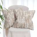 OYIMUA Beige and White Fluffy Decorative Pillow Covers 16x16 Set of 2 | Soft Luxury Accent Throw Pillows for Living Room Couch Bed | Modern Boho Cushion Covers Farmhouse Pillow Cases