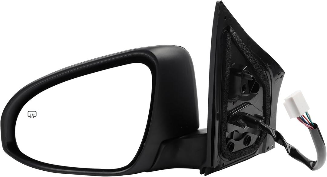 Dasbecan Left Driver Side Mirror Compatible with Toyota Corolla 2014-2019 Power Glass Heated with Turn Signal Light Door Mirror Assembly Replaces TO1320295 8794002F50 Black 7Pins