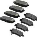 Ceramic Brake Pads Kits 8 Pcs Front Rear Brakes Pads Replacement Set for 2014 2015 2016 KIA SOUL w/Hardware