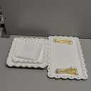 5 Pcs Dessert Table Display Set - 2 Pcs 3-Tier Dessert Display Stands & 3 Pcs Serving Tray - Dessert Trays Dessert Stands Treat Table Displays Set for Tea Parties,Birthdays & Baby Showers (White)