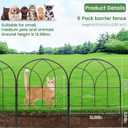 Youpehom Small 12.55"*16.53" Decorative Garden Fencing Border, No Dig Fences Barrier, Black Metal Fence, Garden Edging Fence Panel, Dog Fence Outdoor for Yard, Flower Bed (6 pcs)