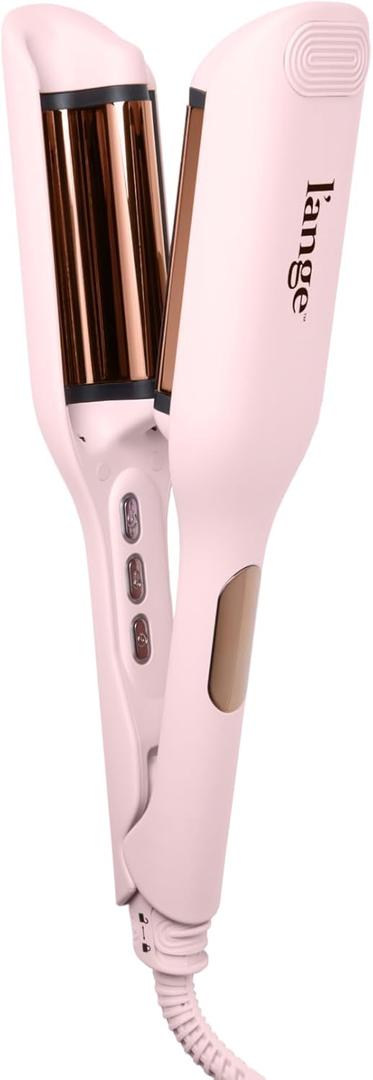 L'ANGE Hair SculptWaver Titanium Deep Wave Crimper | Modern Crimper for Easy, Uniform Waves & Sculpted Texture | Negative Ion Technology for Frizz-Free Shine & Smooth Hair (Blush - Small)