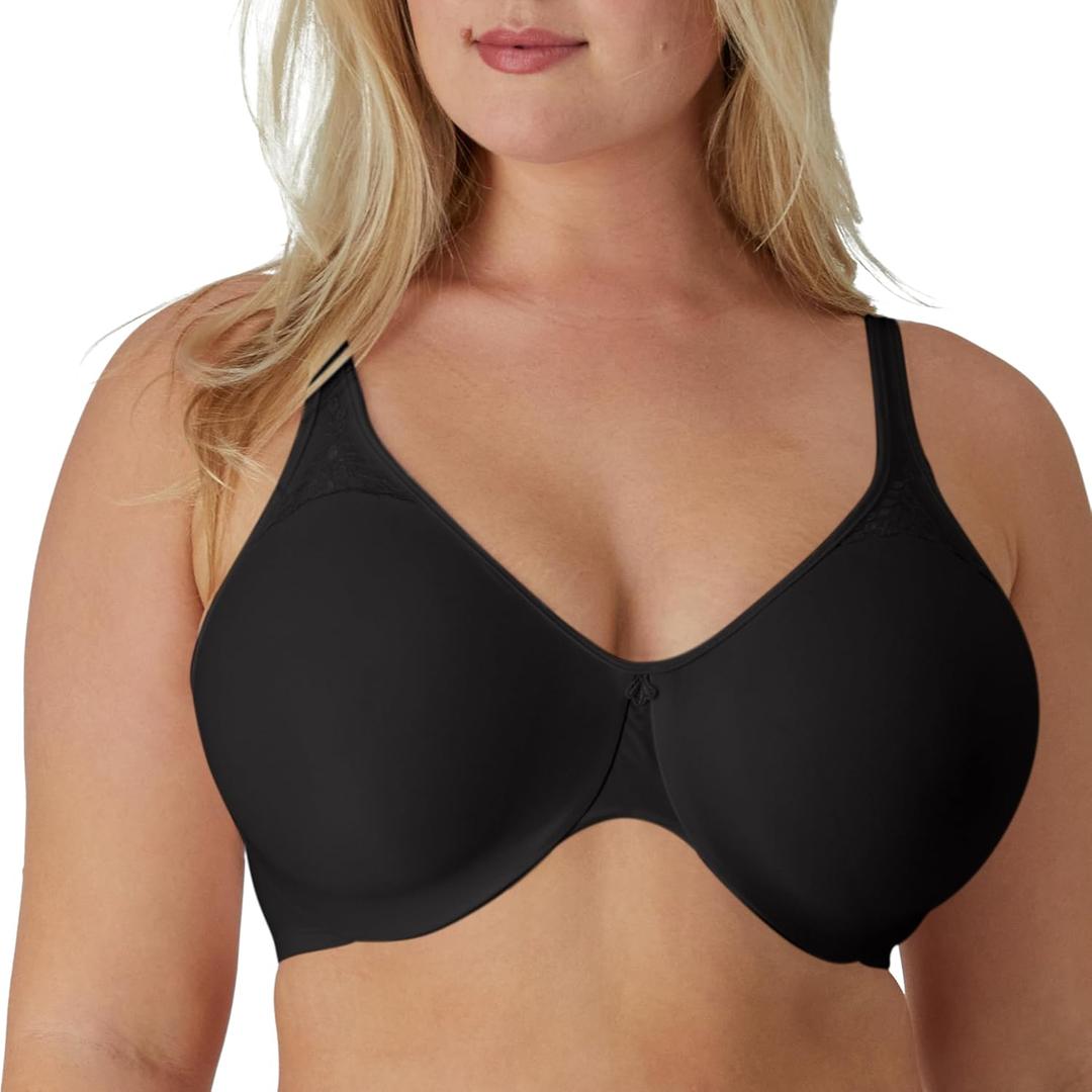 Bali Women's Minimizer Bra, Passion for Comfort Underwire Bras for Women, Seamless Cups, Minimizes Bust Up to 1.5 in (38DDD, Black)