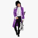 Morph Purple Pop Star Costume Men With Jacket And Wig, Musician Costume Adult, Halloween Costumes For Men,L