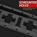 Mytee Products 4 Pack 2 ft X Track Tie Down Rail, ETrack Rail with Horizontal & Vertical Slots, Black Powder Coated Finish 12 Gauge Steel - Allows E-Track Straps in Horizontal or Vertical Alignment