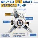 TOOLCY 7/8" Shaft Vertical Pressure Washer Pump - Rear Inlet/Outlet Max 3200 PSI @ 2.5 GPM OEM & Power Washer Pump for Gas Washer, More Replacement for Simpson, Honda etc