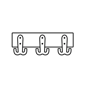 Vollumo Wooden Mountain Wall Coat Rack, Brown, 23.5 Inches