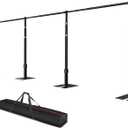 Pipe and Drape Backdrop Stand, 10x30ft Heavy Duty Adjustable Background Frame with Metal Base, Back Drop Holder for Parties Photography Wedding Photoshoot Decoration - Black