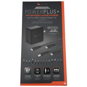 Helix 65W Universal USB-C Laptop Charger Power Adapter (ETHNBC65U) Black