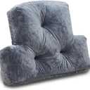 Back Pillow for Chair, Memory Foam Lumbar Pillow for Back Support, Back Rest Cushion for Office, Sofa, Couch Sitting, Recliner, Bed and Lower Back Pain (Grey)