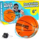 Aqua Dive Pool Ball Basketball  Water Pool Toys for Kids Ages 4-12  Dribble, Pass & Shoot Underwater  Outdoor Beach Toy for Summer Fun  6" Water Game for Boys & Girls Ages 5 6 7 8 9 10 11 12+