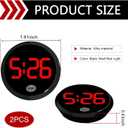 1 PC Mini LED Digital Clock, Self-Adhesive Digital Dashboard Display Clock, Luminous LED Time Touch Watch, Universal for Most Cars, Trucks, SUVs (Red)