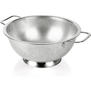 Colander Stainless Steel 5-Quart, Strainer for Kitchen Food, Dishwasher Safe