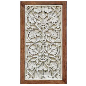 Crystal Art Gallery Two Tone Carved Wood Panel Decor
 24x12