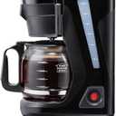 Proctor Silex FrontFill Drip Coffee Maker, 12 Cup Glass Carafe, Black and Silver (43680PS) (Compact)