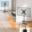 ELIVED Rolling TV Stand for Most 23"-60" TVs, Mobile TV Cart 90 Rotation Landscape to Portrait, Height Adjustable Floor TV Stand with Extendable Base, Max VESA 400x400mm, Up to 77 Lbs, YD2114B