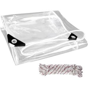 cdar Clear Trap,Grommets Heavy Duty Waterproof Clear Tarps with Reinforced Edge,Thickened Tear Resistant Clear Vinyl Trap with Tarpaulin Enclosure for Patio Porch Outdoor 150x200cm