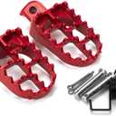 XINGWU Dirt Bike Footrest, Aluminium Footpegs Pedals, for XR50R PW50 CRF70 TW200 KLX110 CRF50 50cc 70cc 90cc 110cc 125cc TaoTao Motorcycle Part (STANDARD, Red)